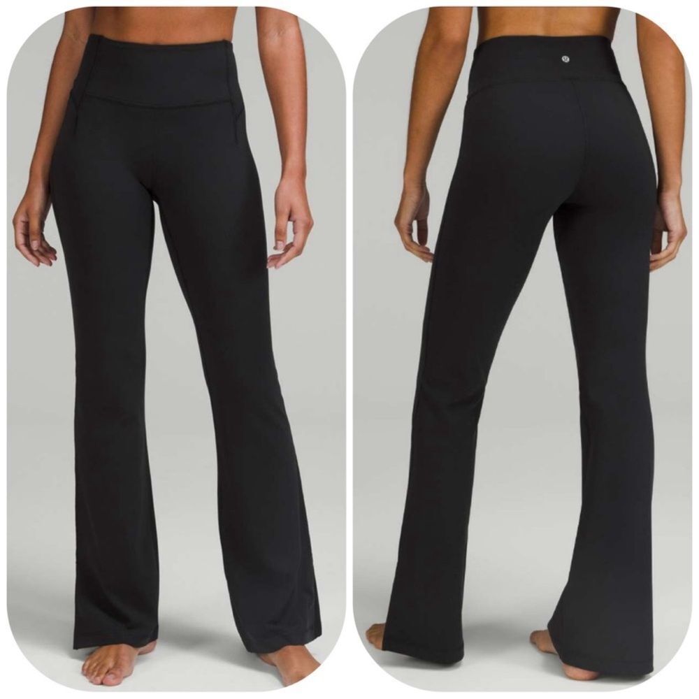 Lululemon Groove Super-High-Rise Flared Pant Nulu Black size 6 NWOT